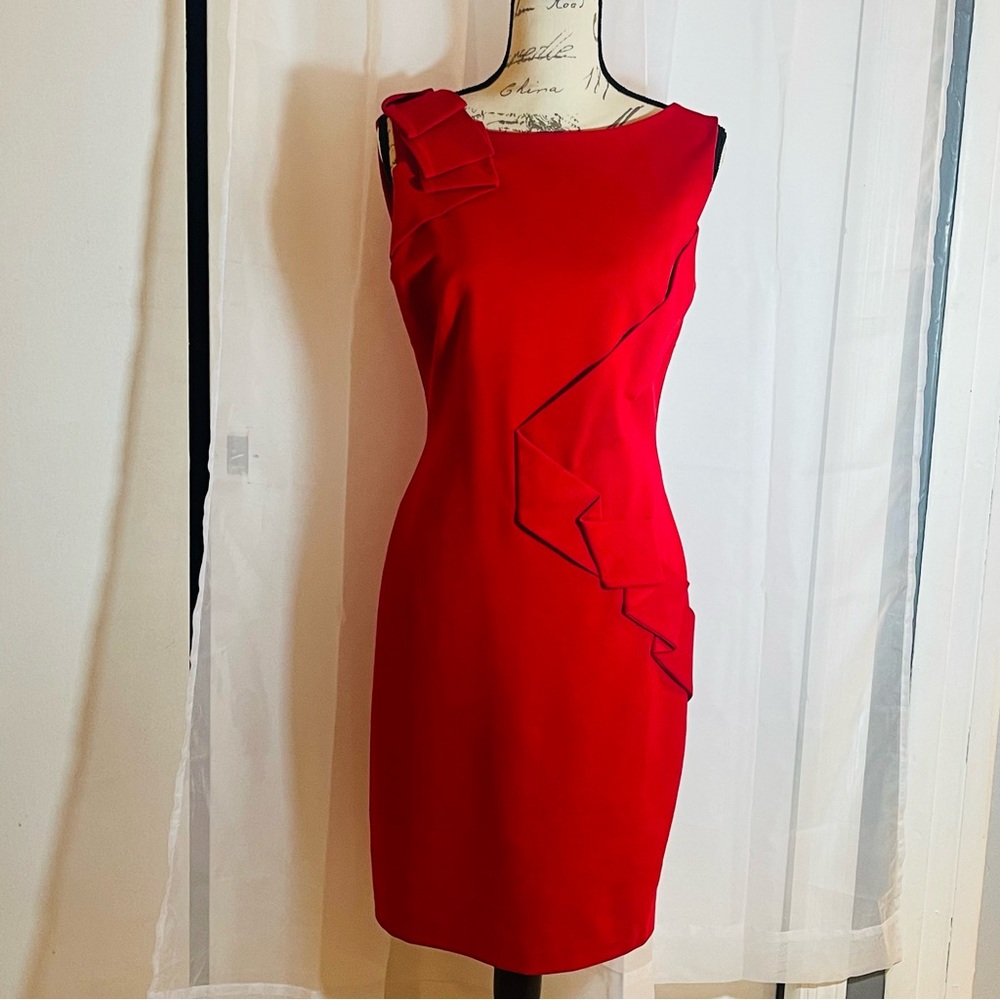 🔥 Y2K Cache Sexy Form Fitting Sheath Little Red Valentine’s Day Date Dress